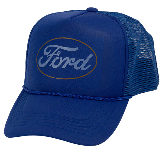 Men's Ford Logo Snapback Trucker Hat, Royal