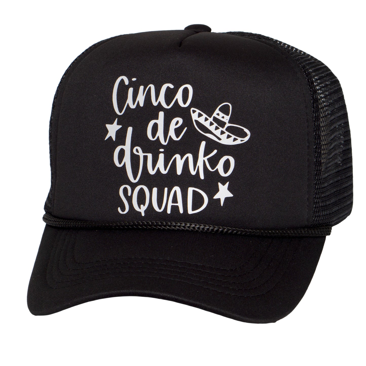 TOP HEADWEAR Men's Cinco De Drinko Squad Trucker Hat - Snapback Cinco De Mayo Cap Black