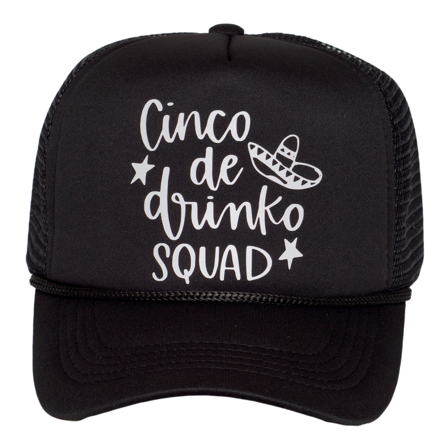 TOP HEADWEAR Men's Cinco De Drinko Squad Trucker Hat - Snapback Cinco De Mayo Cap Black