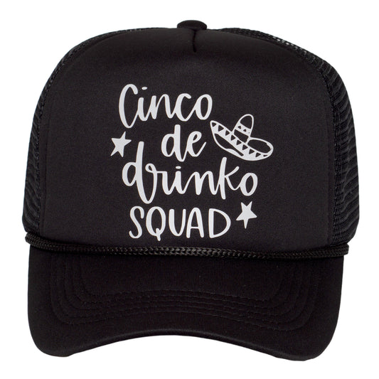 TOP HEADWEAR Men's Cinco De Drinko Squad Trucker Hat - Snapback Cinco De Mayo Cap Black