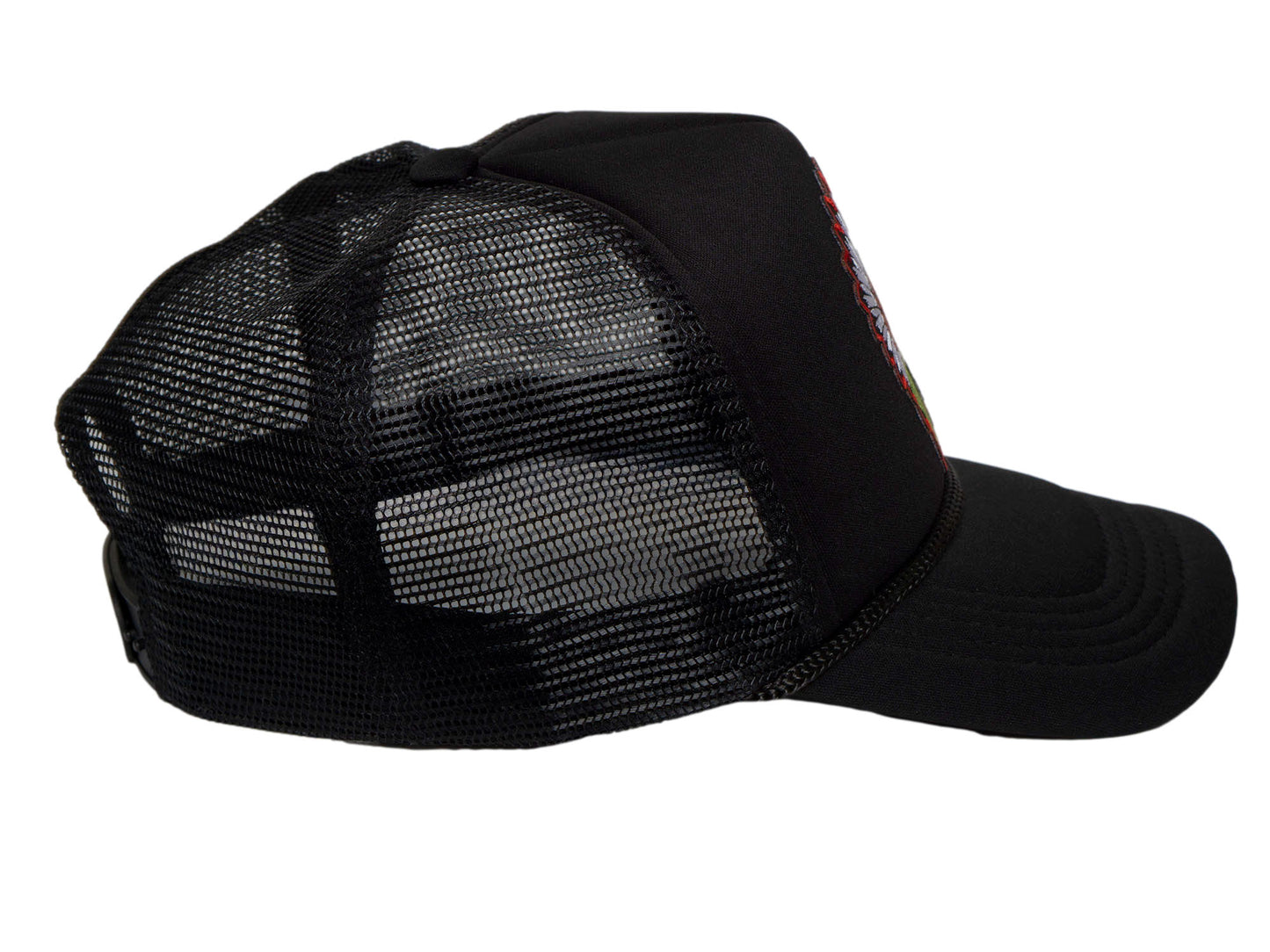 TOP HEADWEAR Men's Skull Chief Trucker Hat - Native Headdress Snapback Cap, Black