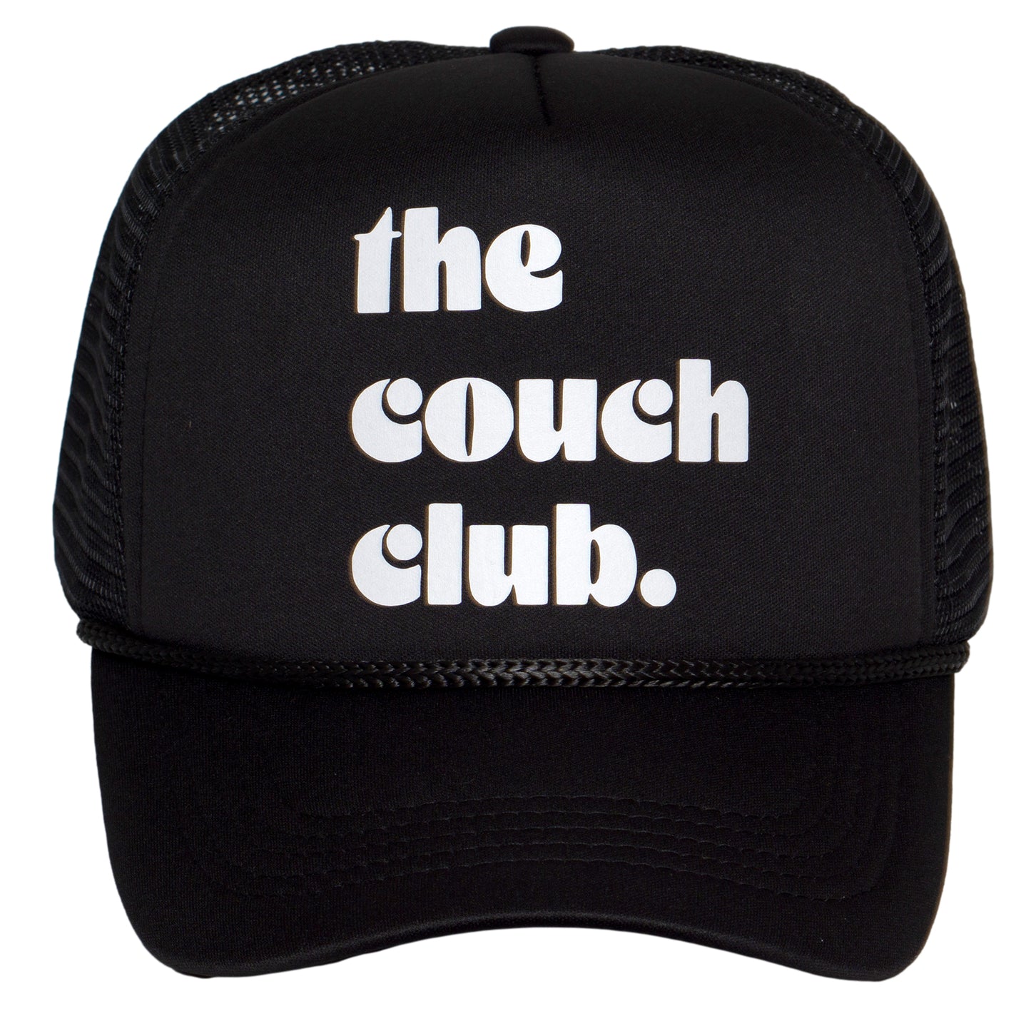 TOP HEADWEAR The Couch Club Trucker Hat – Funny Retro Snapback Cap for Men & Women Black