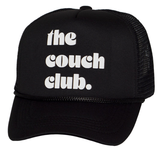 TOP HEADWEAR The Couch Club Trucker Hat – Funny Retro Snapback Cap for Men & Women Black