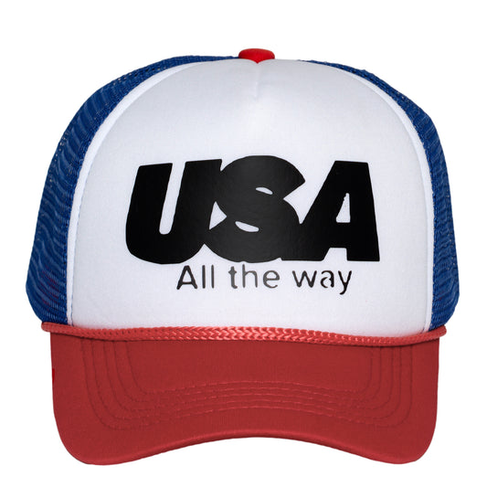 TOP HEADWEAR USA All The Way Trucker Hat – Red White Blue Patriotic Snapback for Men and Women Fourth of July