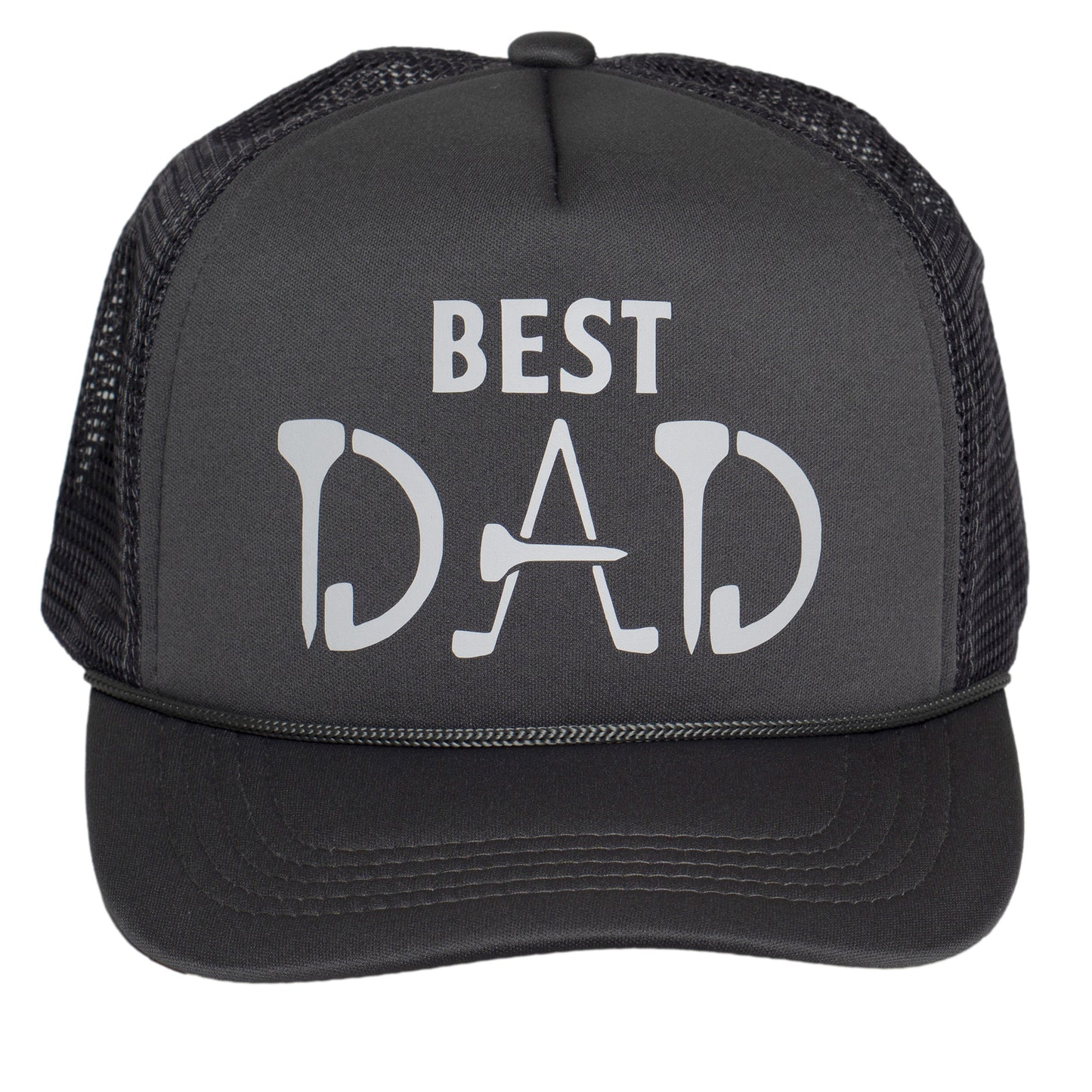 TOP HEADWEAR Men's Best Dad Golf Trucker Hat - Snapback Clubs Tees Cap Dark Grey