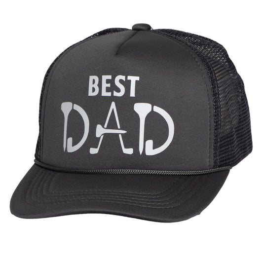 TOP HEADWEAR Men's Best Dad Golf Trucker Hat - Snapback Clubs Tees Cap Dark Grey