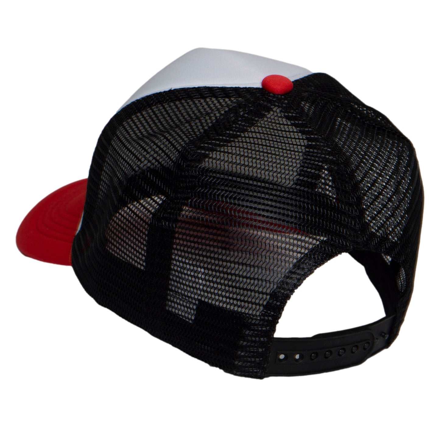 TOP HEADWEAR Mens Women's Cherry Bomb Trucker Hat - Mesh Snapback Cap, White/Red