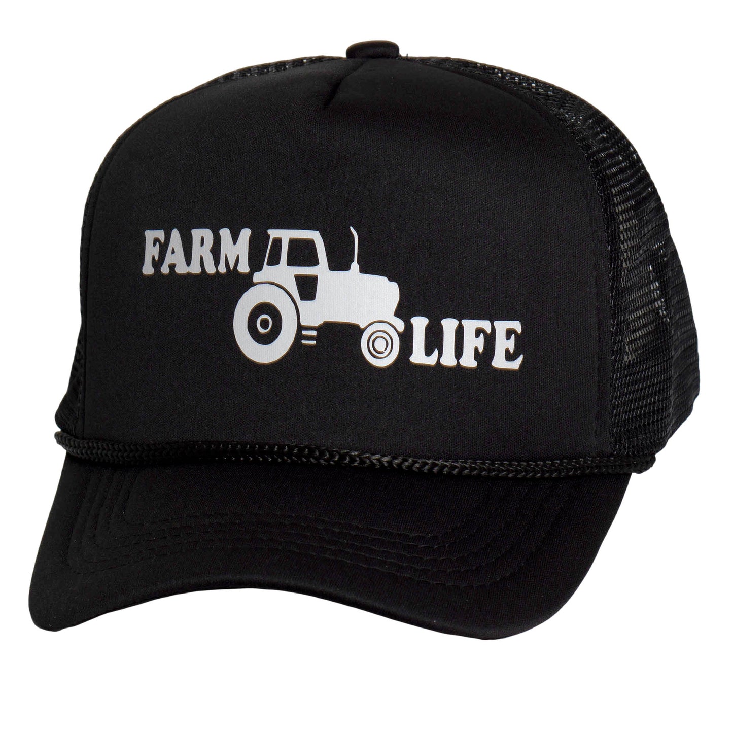 TOP HEADWEAR Men's Farm Life Trucker Hat - Snapback Tractor Cap Black