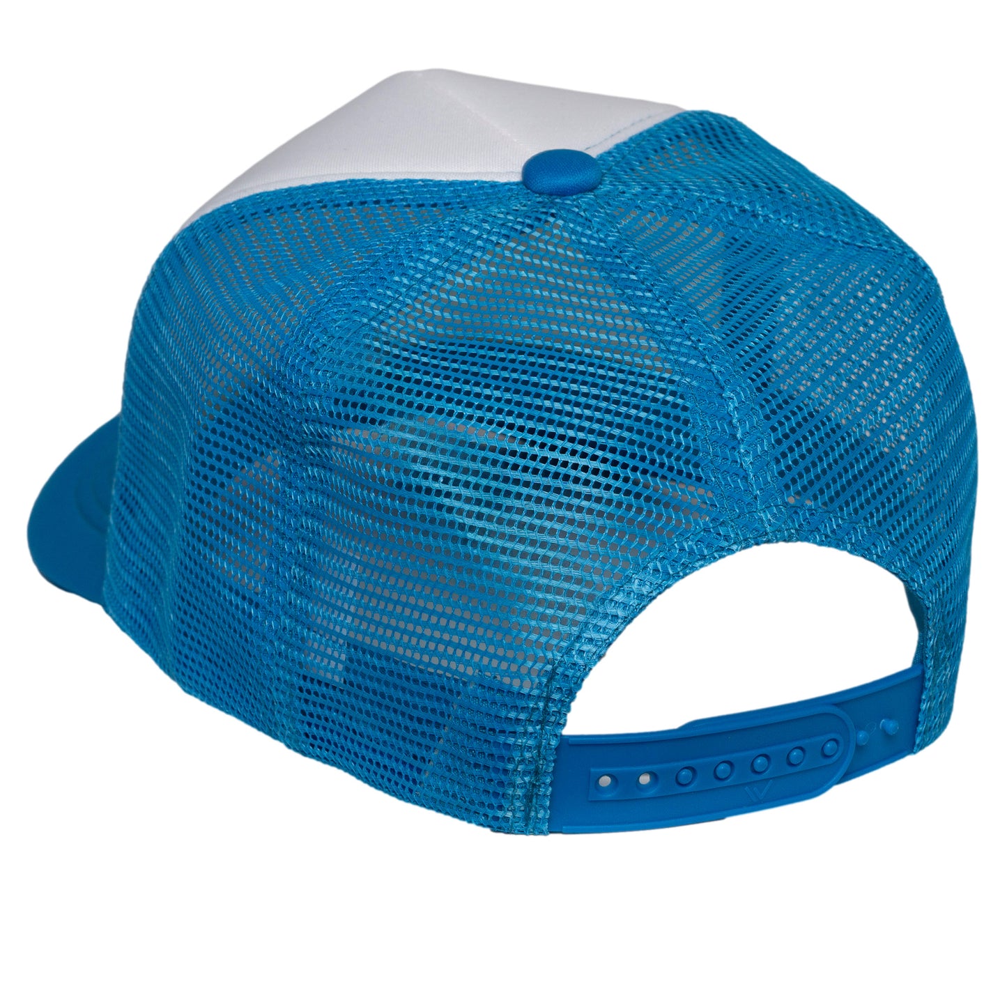 Pride Trucker Hat with Rainbow Rhinestone Script – Snapback Cap for LGBTQ+ Parade Festival Fashion White/Blue