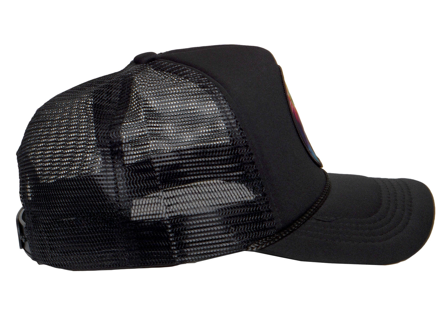 TOP HEADWEAR Men's Ying Yang Tie Dye Trucker Hat - Mesh Snapback Cap, Black