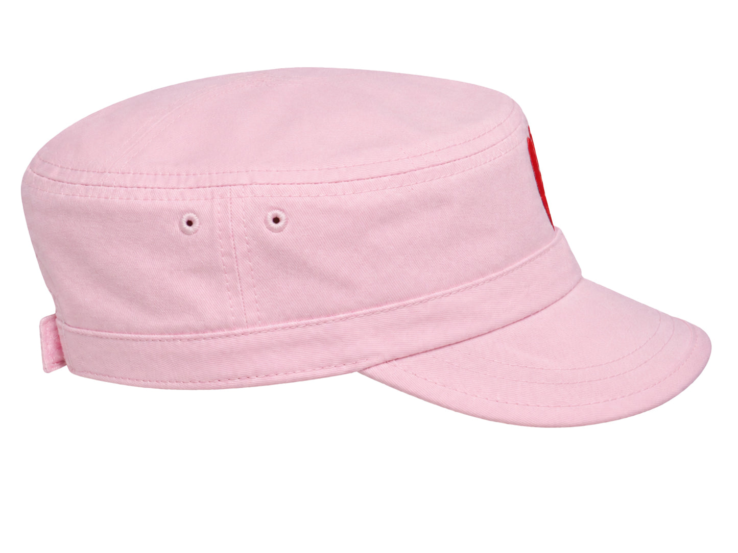 Women's Cadet Hat with Red Heart Cute Adjustable Short Brim Cap
