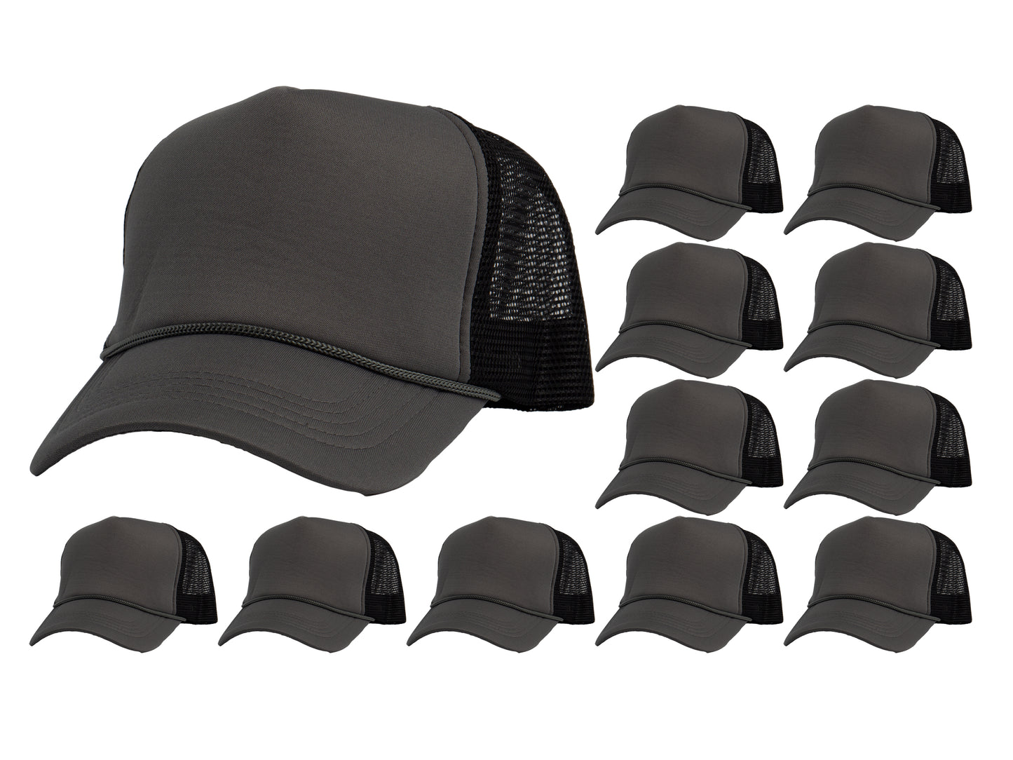 Top Headwear 12 Pack Trucker Hat Bulk - Dozen Plain Blank Hats
