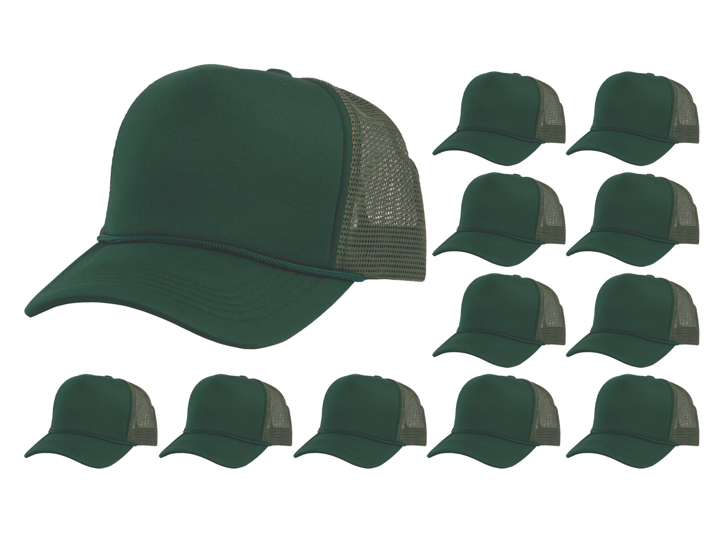 Top Headwear 12 Pack Trucker Hat Bulk - Dozen Plain Blank Hats