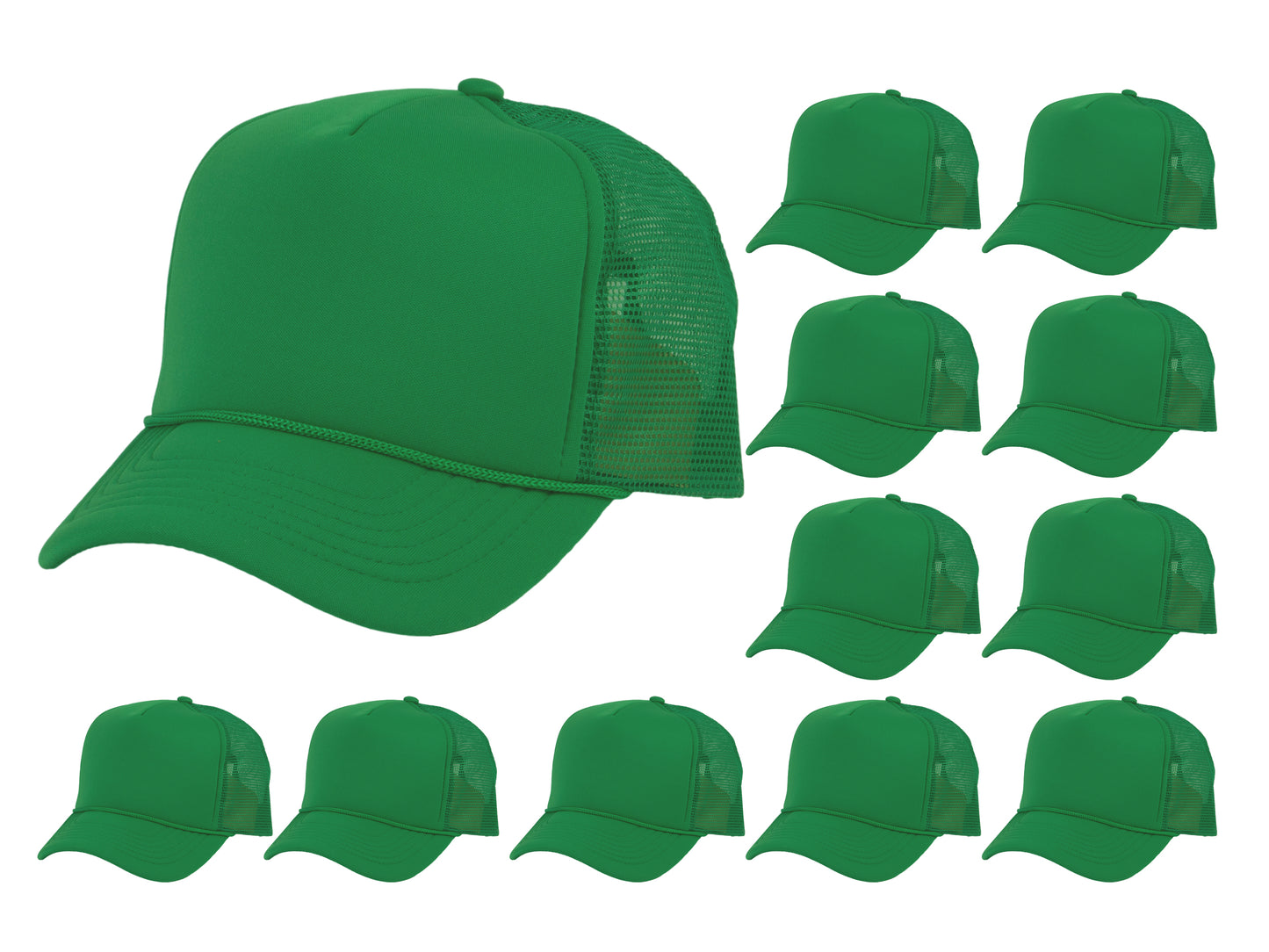 Top Headwear 12 Pack Trucker Hat Bulk - Dozen Plain Blank Hats