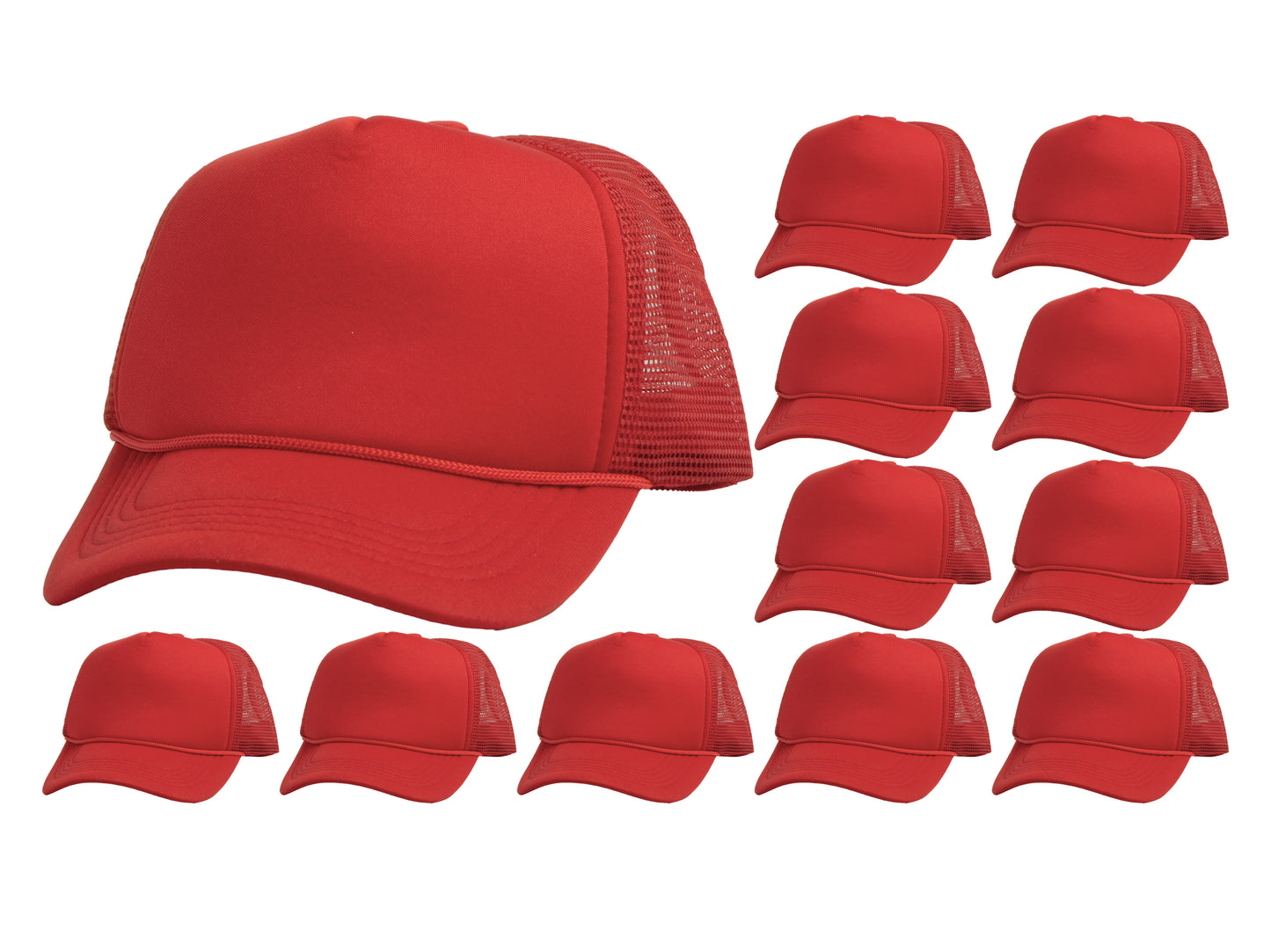 Top Headwear 12 Pack Trucker Hat Bulk - Dozen Plain Blank Hats
