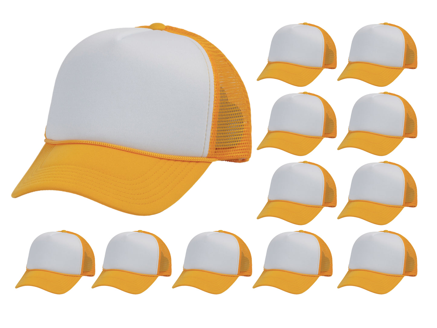 Top Headwear 12 Pack Trucker Hat Bulk - Dozen 2 Tone Plain Blank Hats
