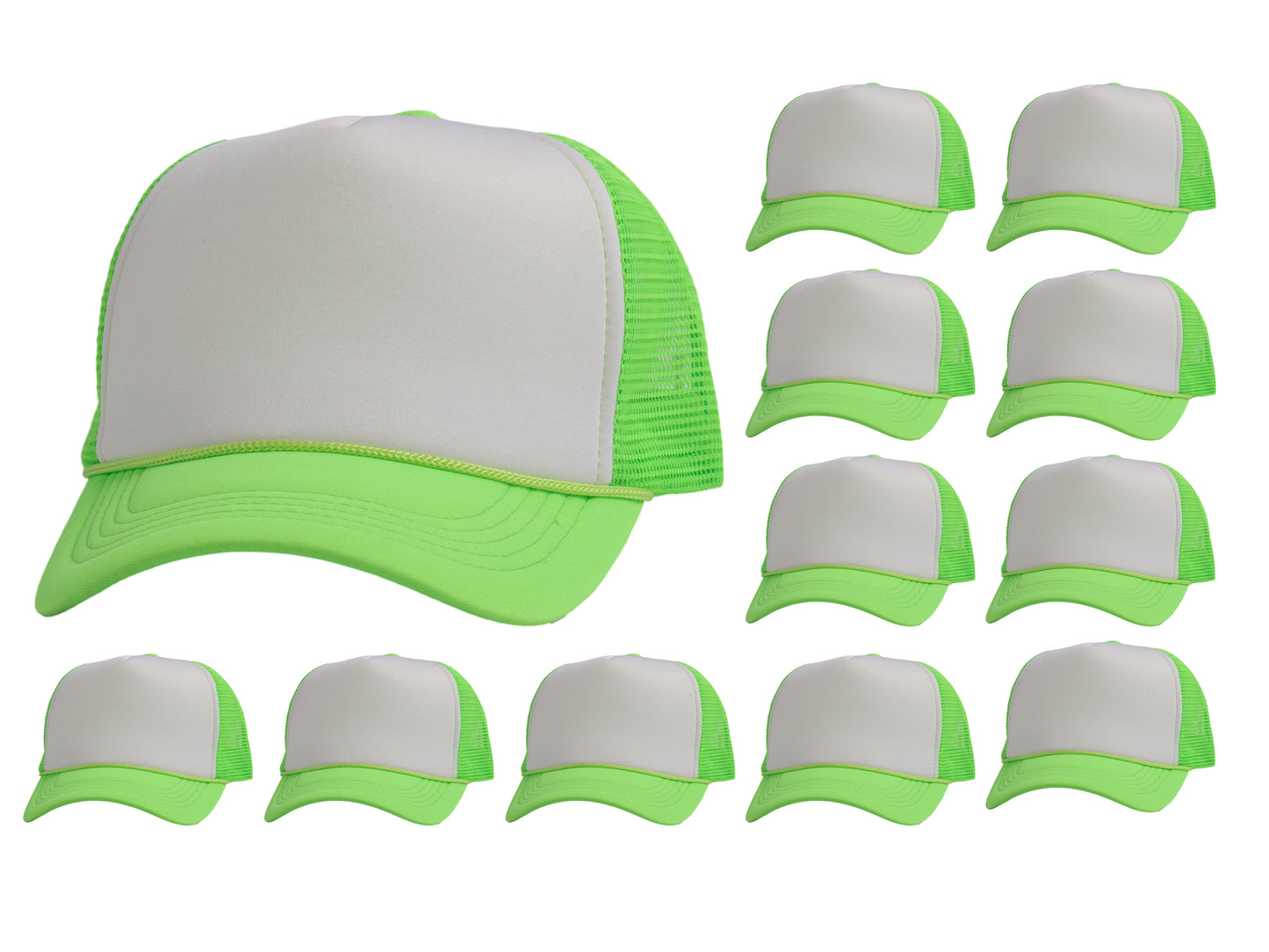 Top Headwear 12 Pack Trucker Hat Bulk - Dozen 2 Tone Plain Blank Hats