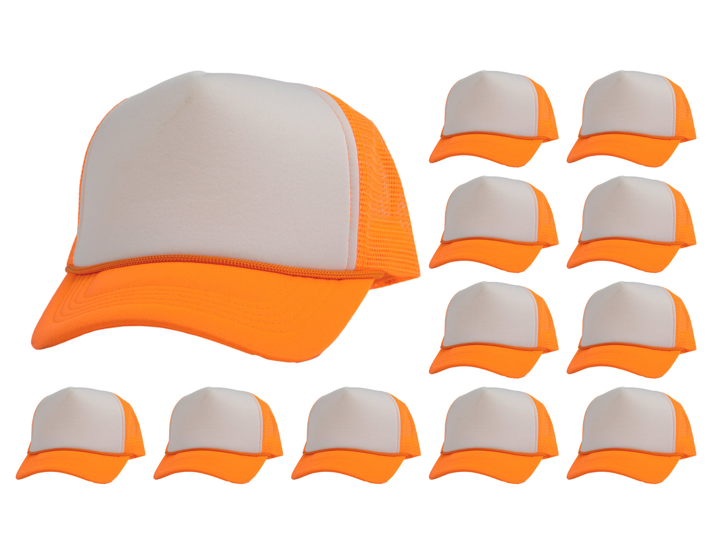 Top Headwear 12 Pack Trucker Hat Bulk - Dozen 2 Tone Plain Blank Hats