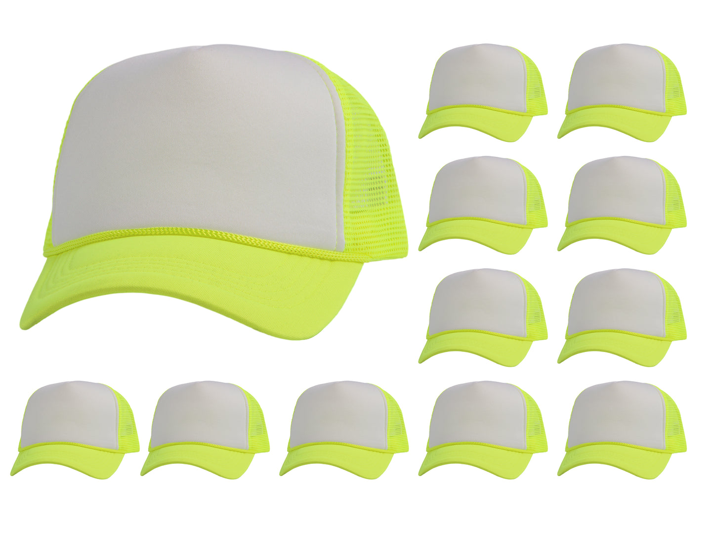 Top Headwear 12 Pack Trucker Hat Bulk - Dozen 2 Tone Plain Blank Hats