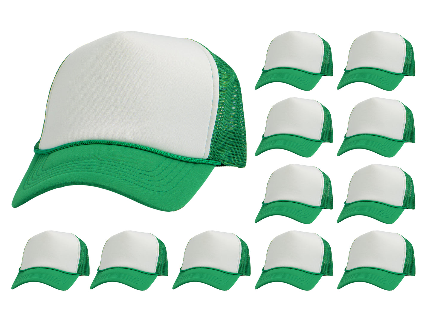 Top Headwear 12 Pack Trucker Hat Bulk - Dozen 2 Tone Plain Blank Hats