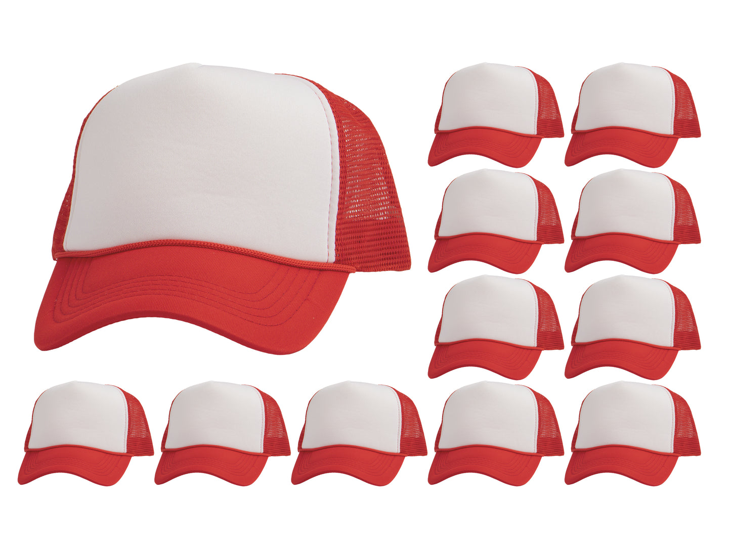 Top Headwear 12 Pack Trucker Hat Bulk - Dozen 2 Tone Plain Blank Hats