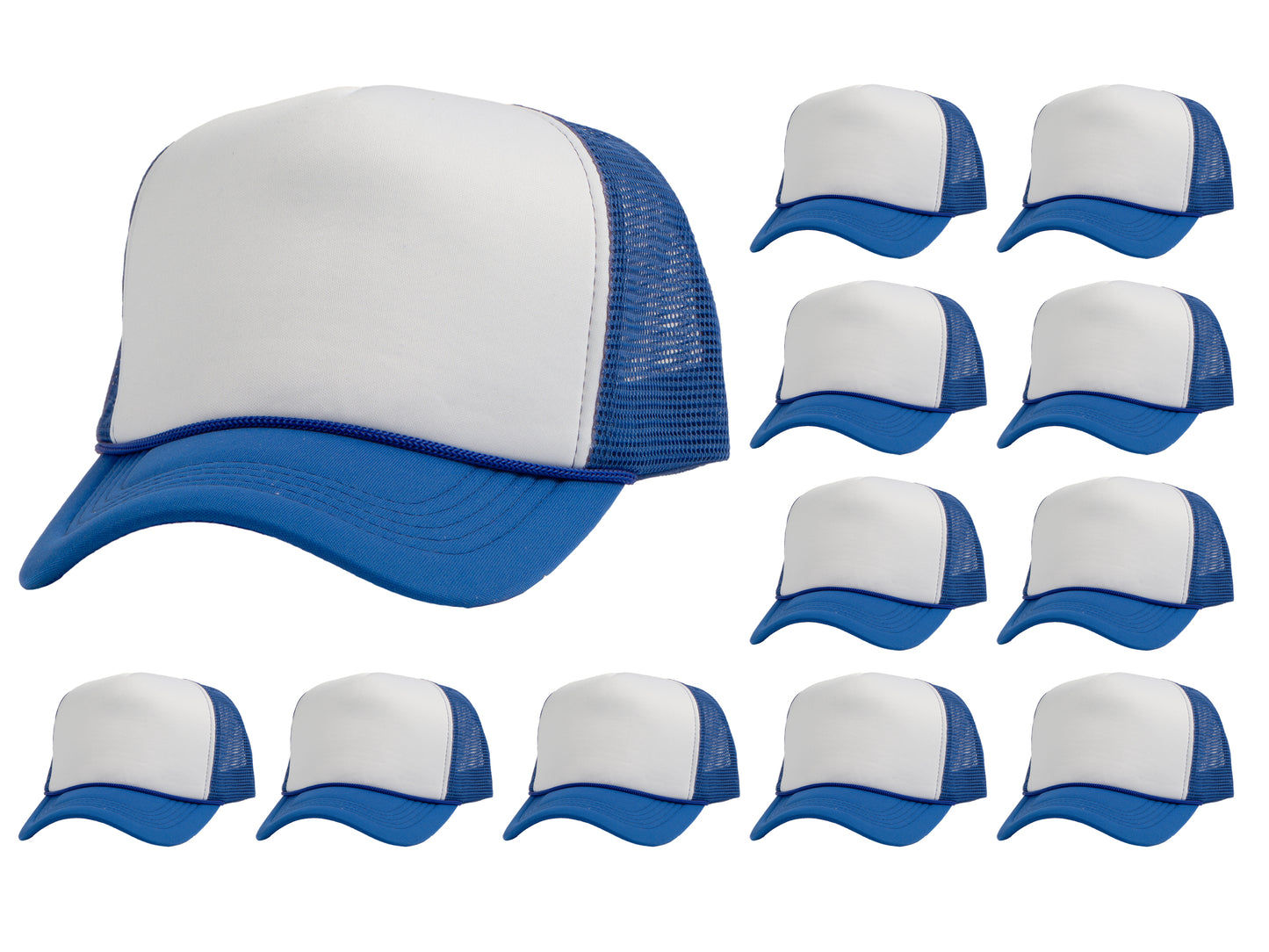 Top Headwear 12 Pack Trucker Hat Bulk - Dozen 2 Tone Plain Blank Hats