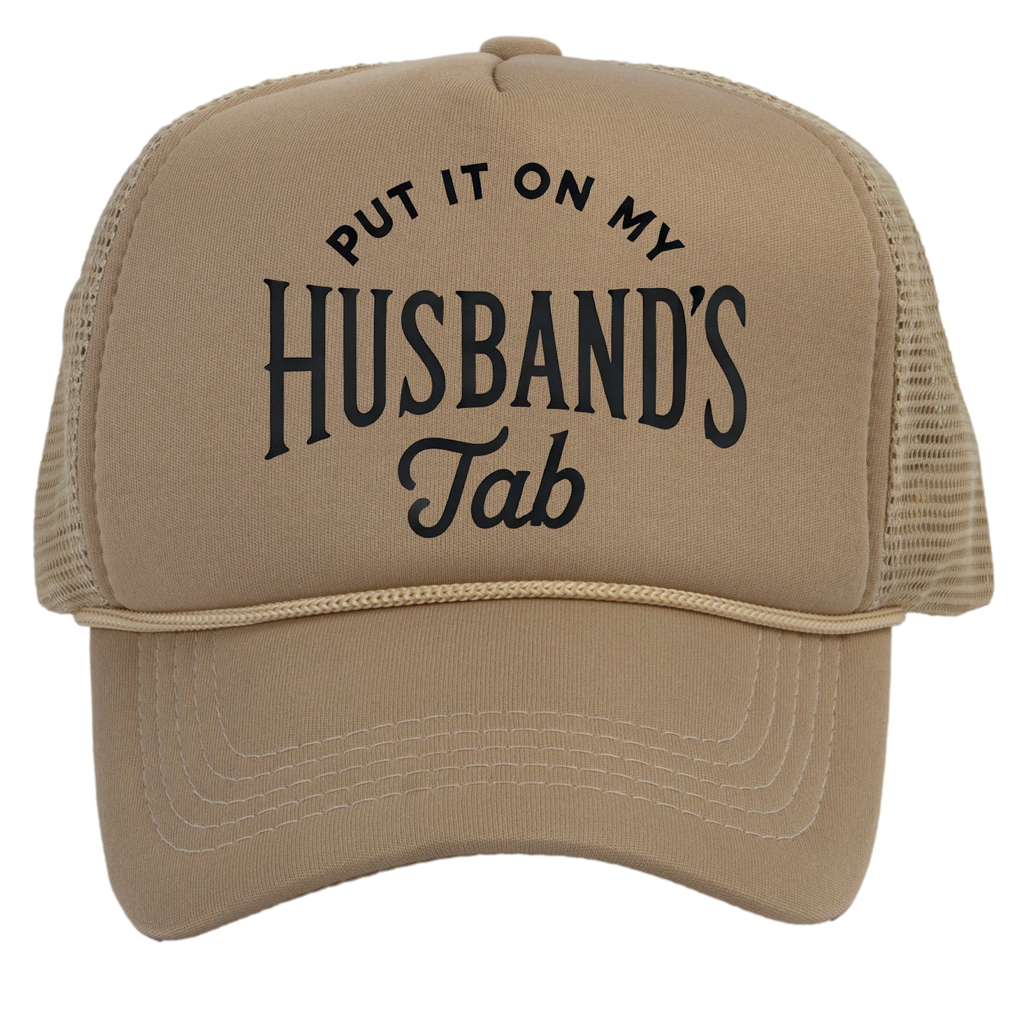 Women's Put It On My Husbands Tab Trucker Hat