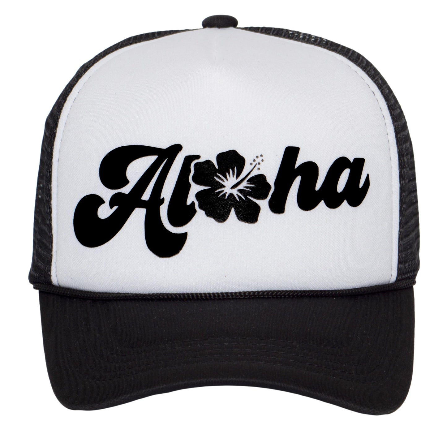 Mens Womens Aloha Flower Trucker Hat - Hawaii Hibiscus Snapback Cap