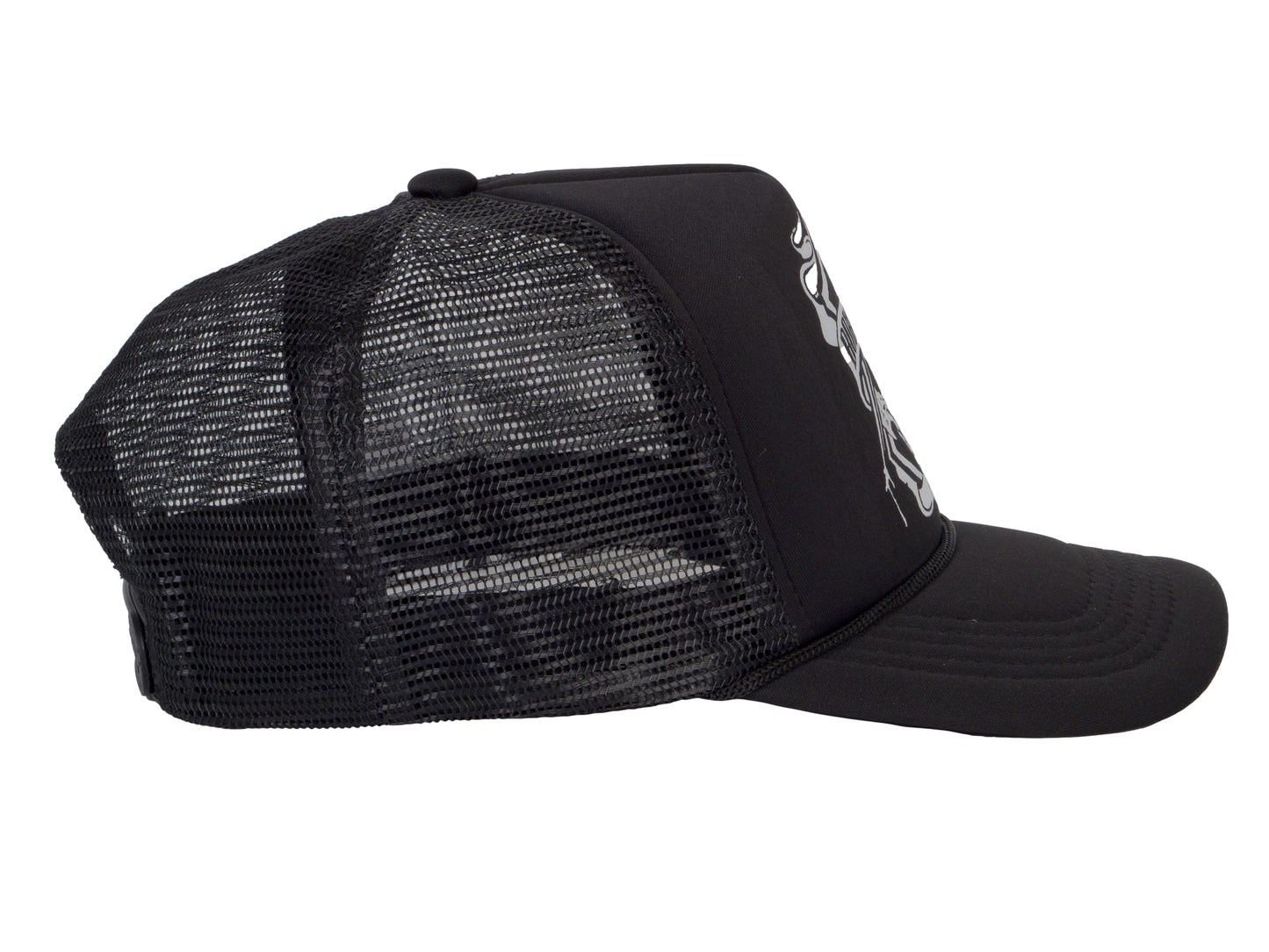Men's Vintage Born Wild Skull Hat Snapback Trucker Baseball Hat, Black