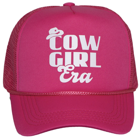 Top Headwear Women's In My Cowgirl Era Trucker Hat - Snapback Cap Hot Pink