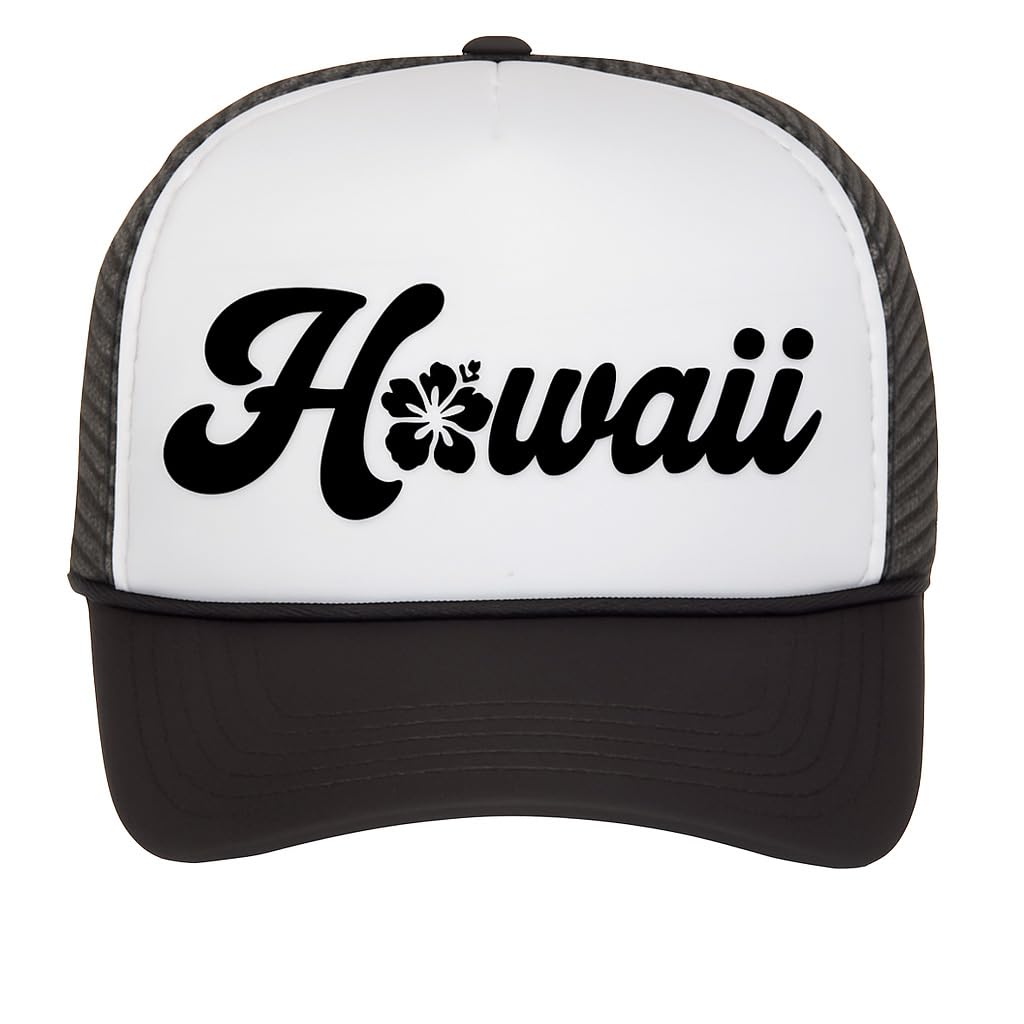 Mens Womens Aloha Flower Trucker Hat - Hawaii Hibiscus Snapback Cap