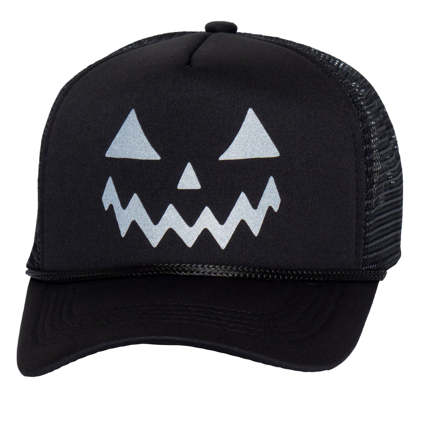 Mens Reflective Halloween Jack O Lantern Hat Trick or Treat Dads Trucker Cap
