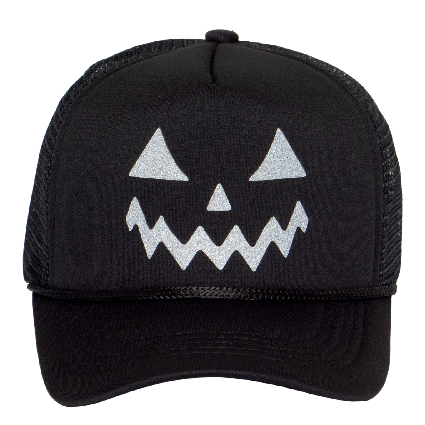 Mens Reflective Halloween Jack O Lantern Hat Trick or Treat Dads Trucker Cap