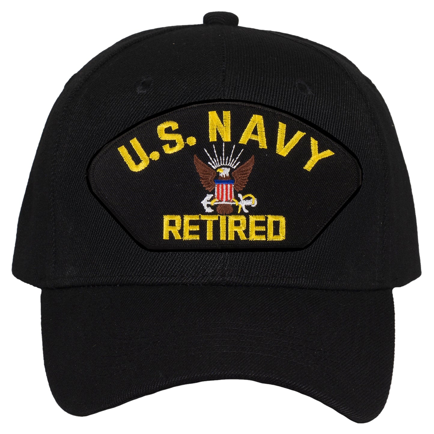 TOP HEADWEAR Men's Retired Military Veteran Hat - Adjustable Hook & Loop Baseball Cap