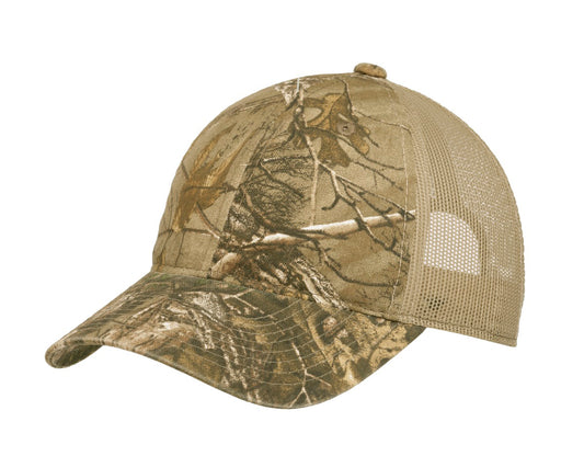 Top Headwear Unstructured Camouflage Mesh Back Cap