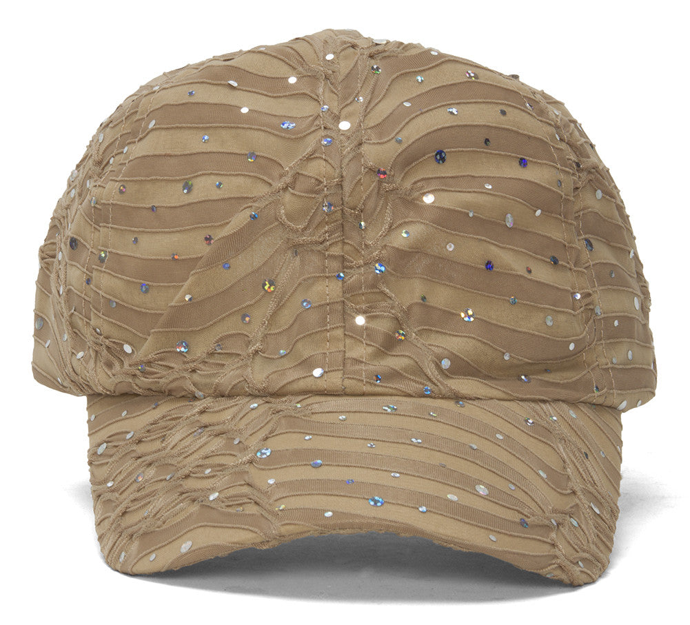 Topheadwear Womens Sequin Trim Baseball Cap