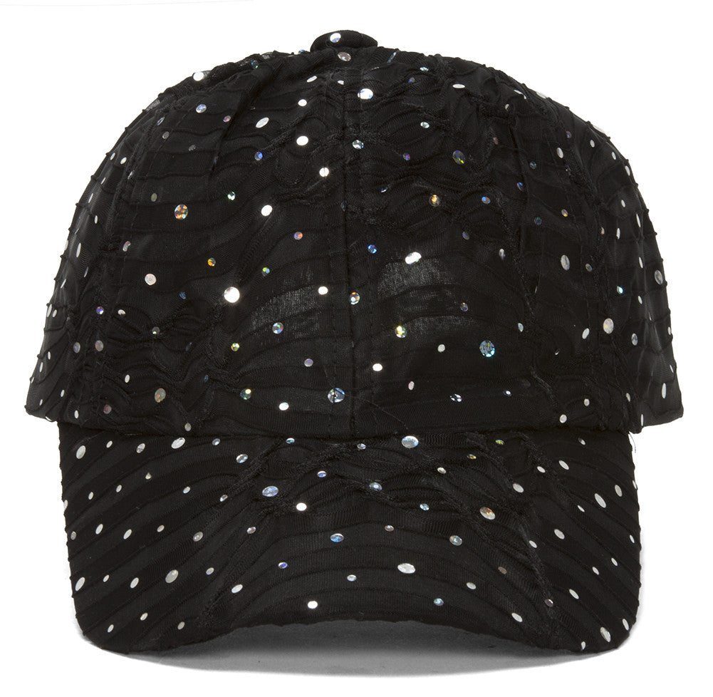 Topheadwear Womens Sequin Trim Baseball Cap