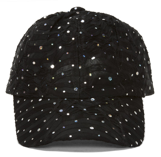 Topheadwear Womens Sequin Trim Baseball Cap