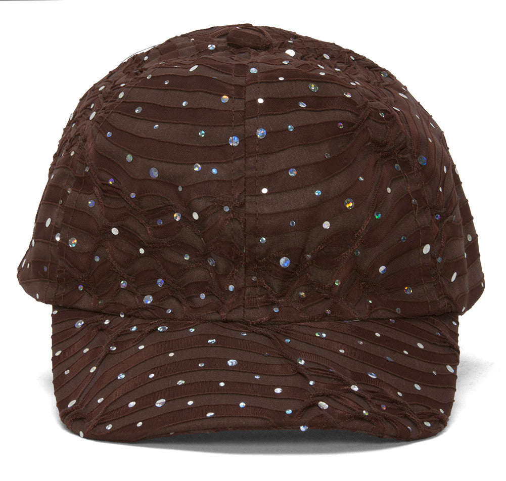 Topheadwear Womens Sequin Trim Baseball Cap