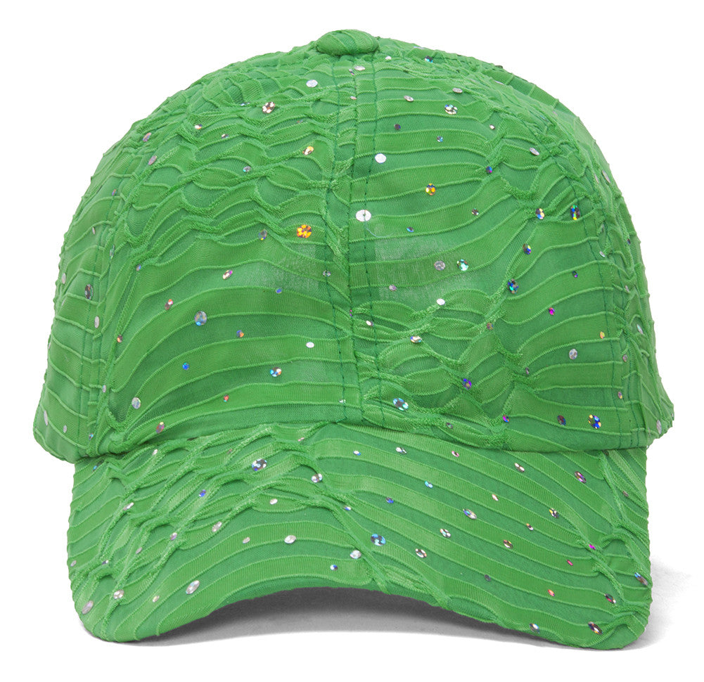 Topheadwear Womens Sequin Trim Baseball Cap