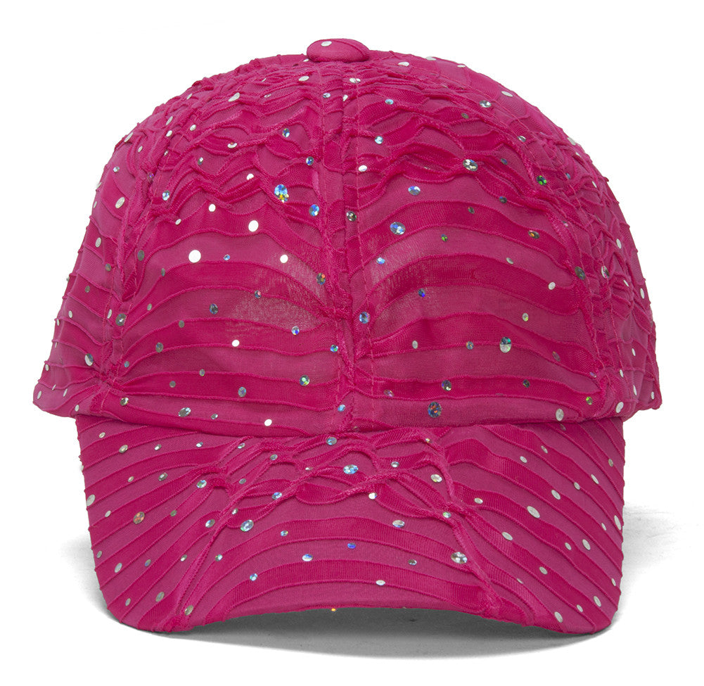 Topheadwear Womens Sequin Trim Baseball Cap