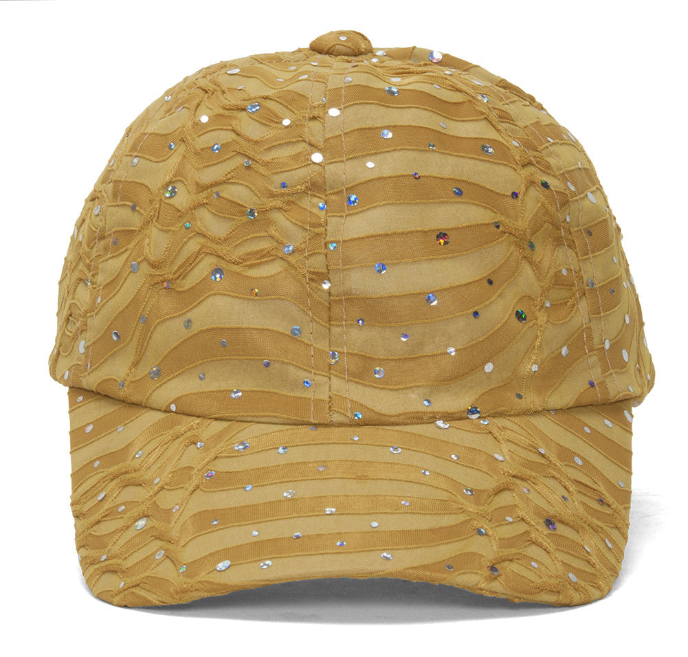 Topheadwear Womens Sequin Trim Baseball Cap