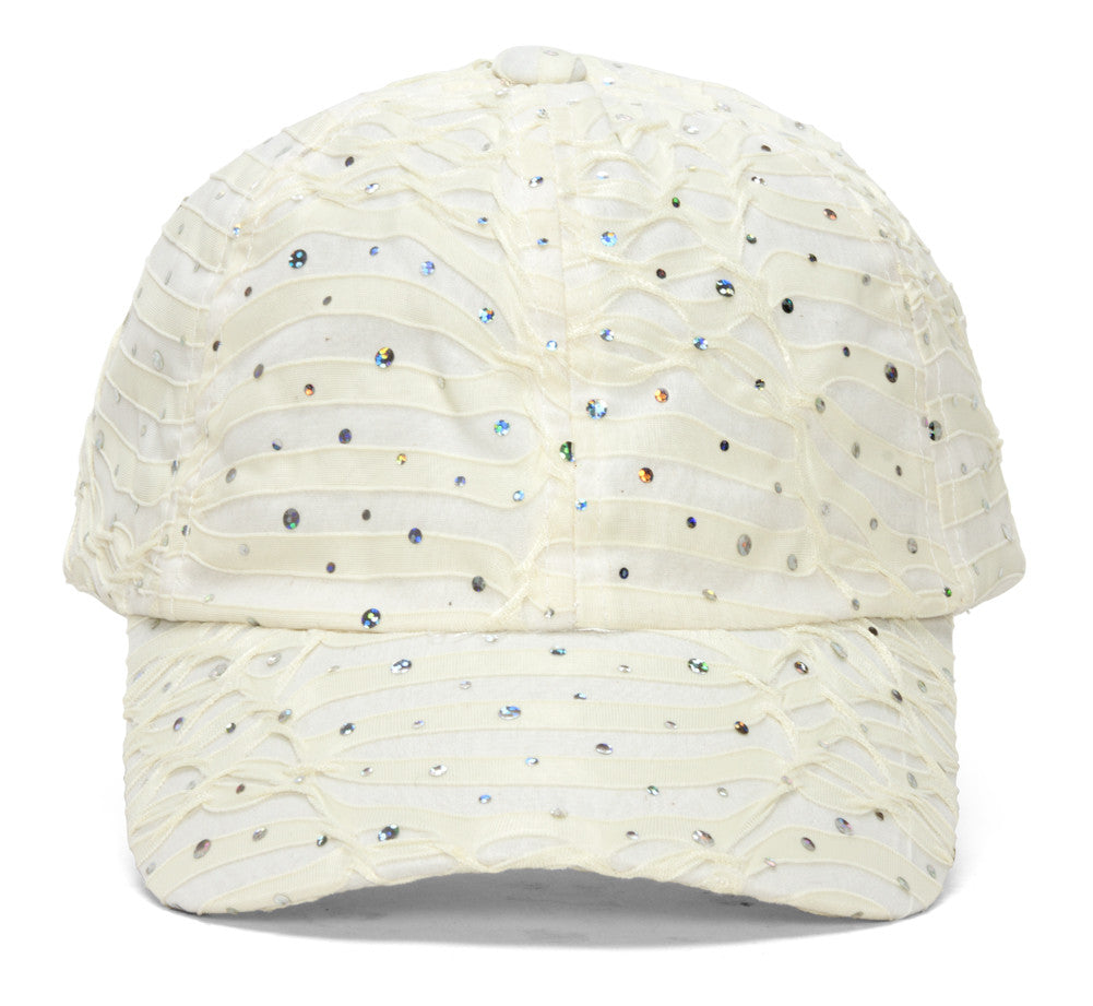 Topheadwear Womens Sequin Trim Baseball Cap