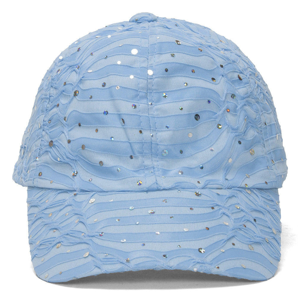 Topheadwear Womens Sequin Trim Baseball Cap