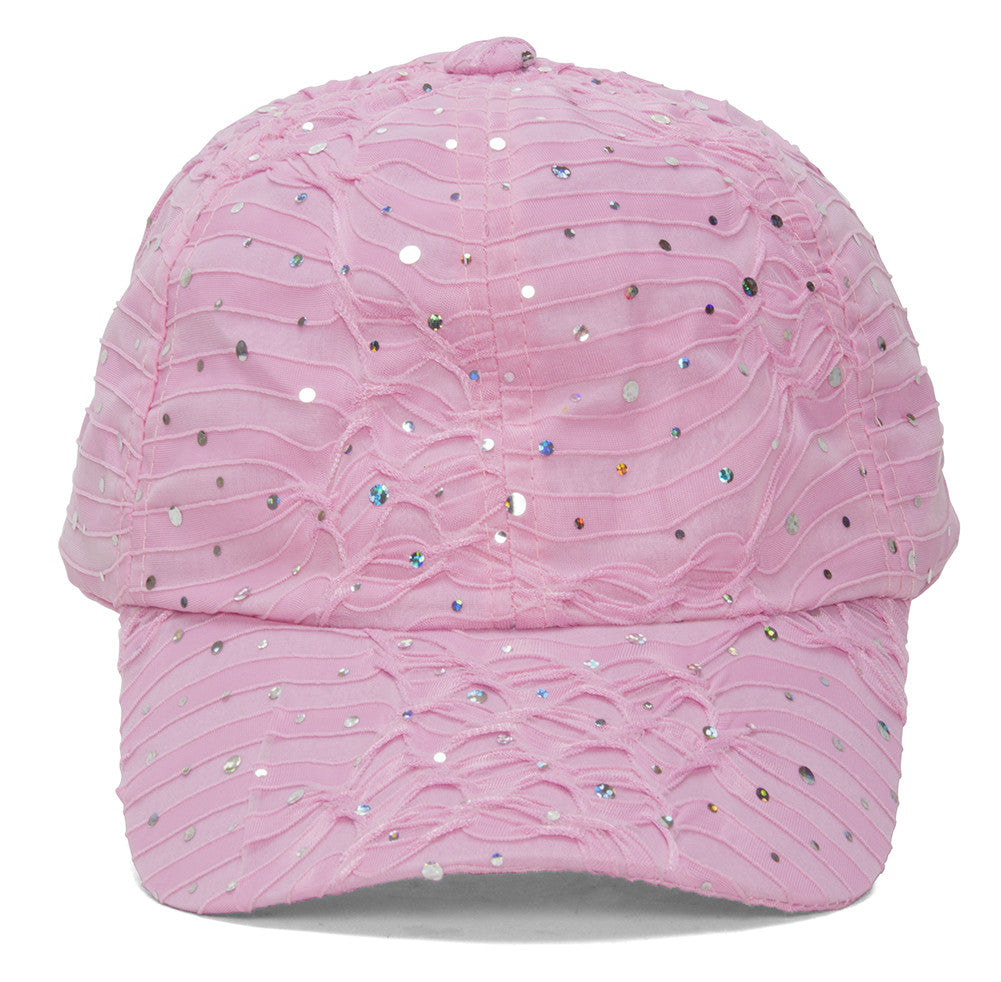 Topheadwear Womens Sequin Trim Baseball Cap