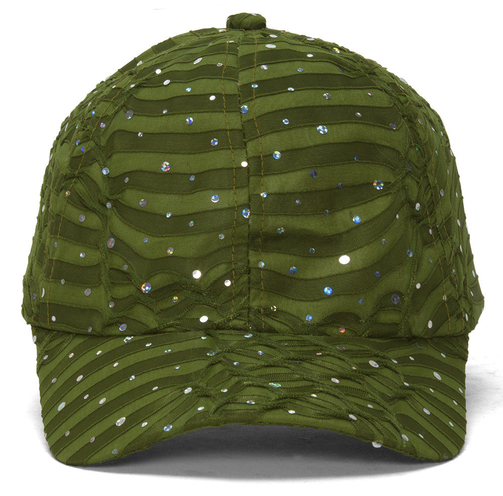 Topheadwear Womens Sequin Trim Baseball Cap