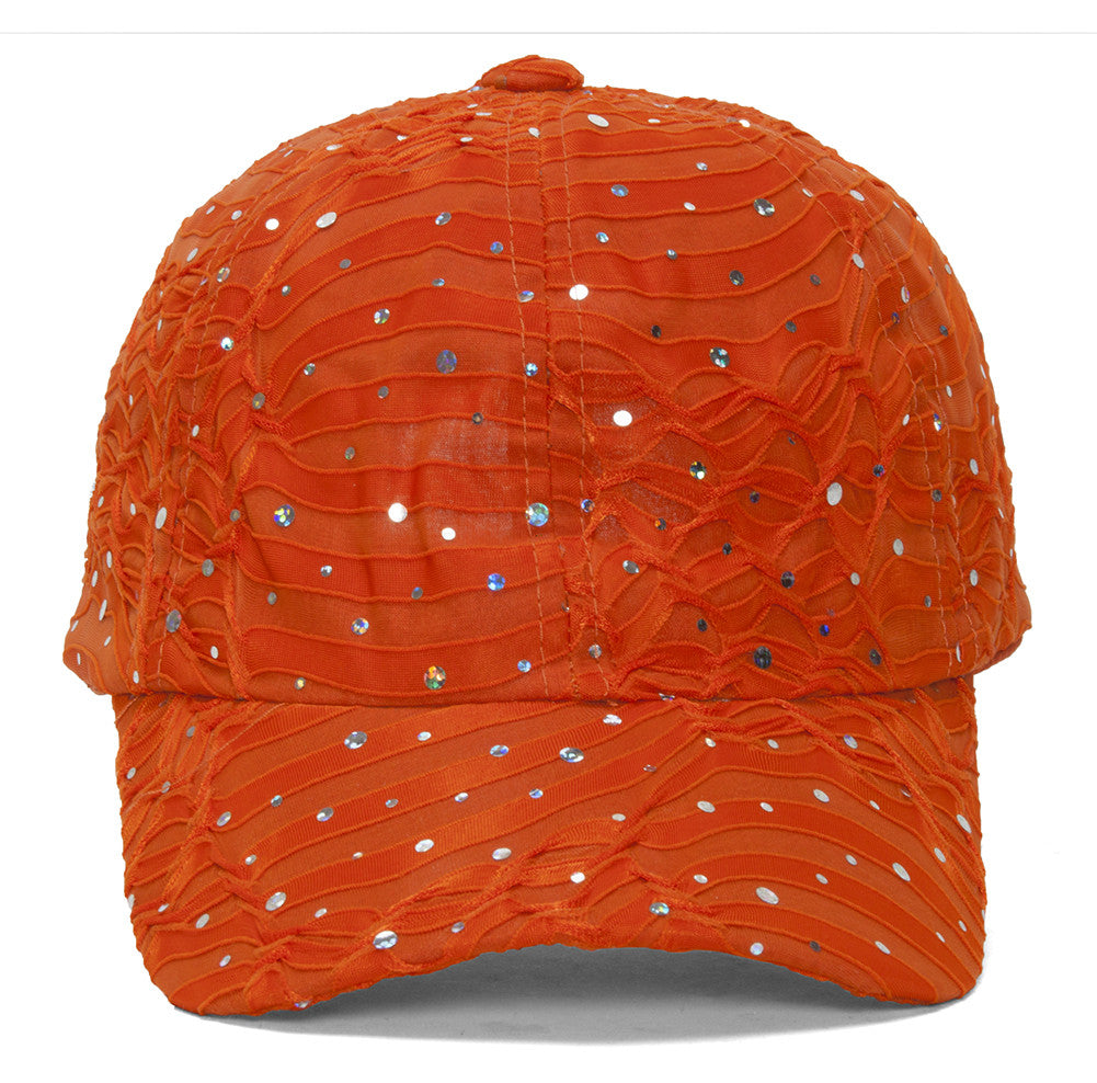 Topheadwear Womens Sequin Trim Baseball Cap