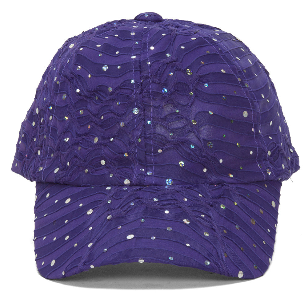 Topheadwear Womens Sequin Trim Baseball Cap