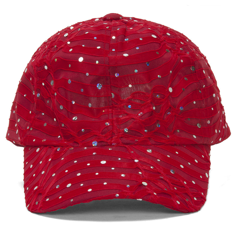 Topheadwear Womens Sequin Trim Baseball Cap