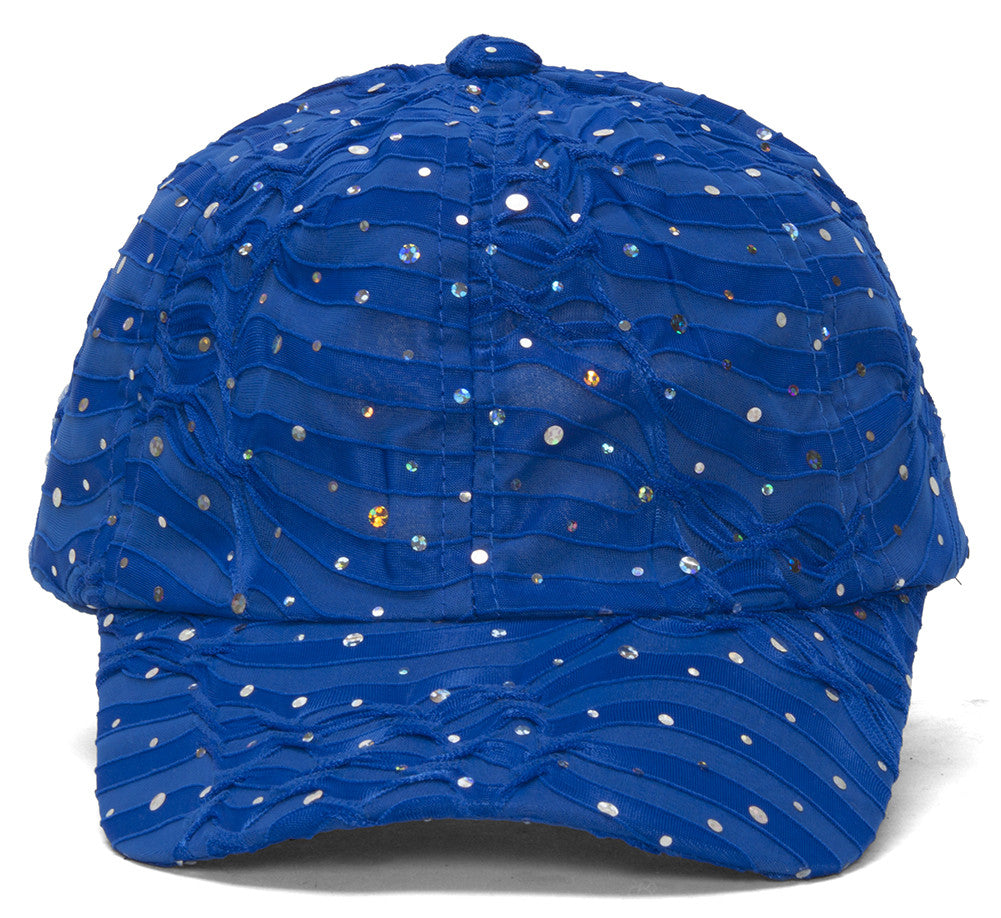 Topheadwear Womens Sequin Trim Baseball Cap